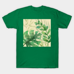 Green Oasis_Yellow Background T-Shirt